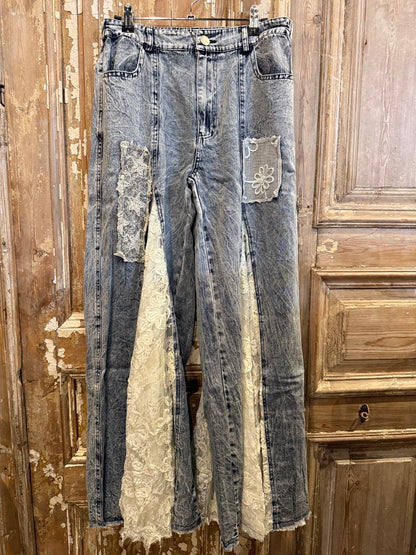 Lace Insert Denim