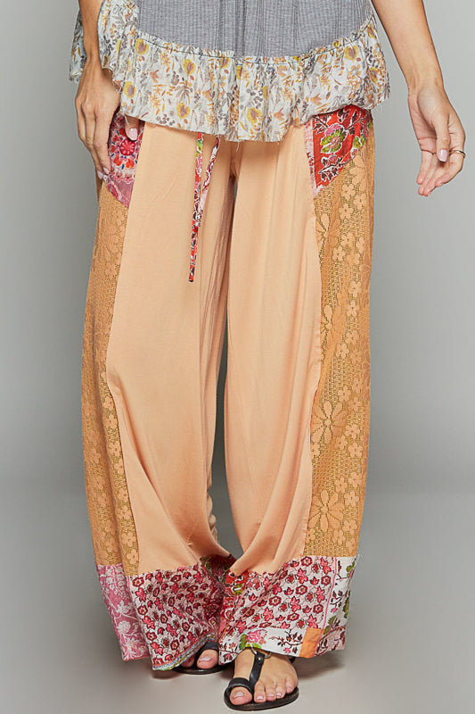 Apricot Lace Mix Pants