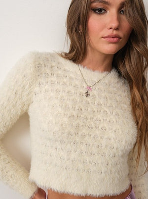 Fuzzy Cropped Sweater