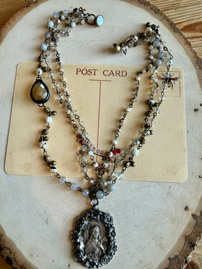 Multi Strand Religious Necklace