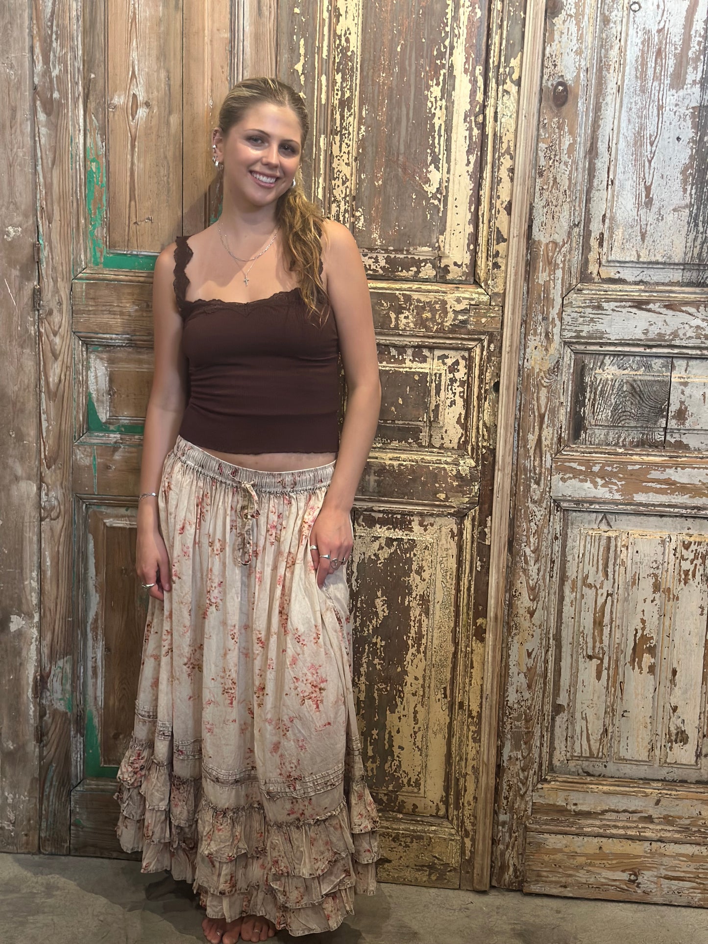 Floral Ruffle Midi