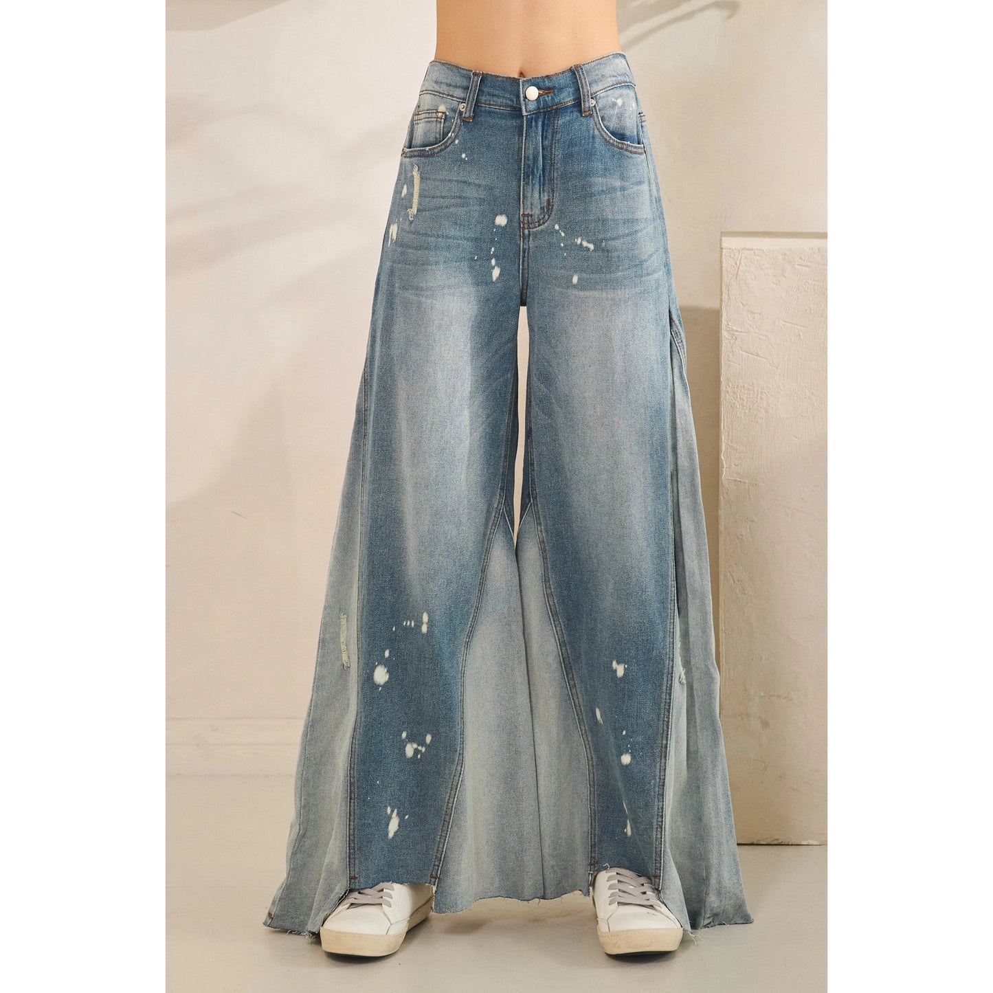 Bleached Wide Leg Jeans