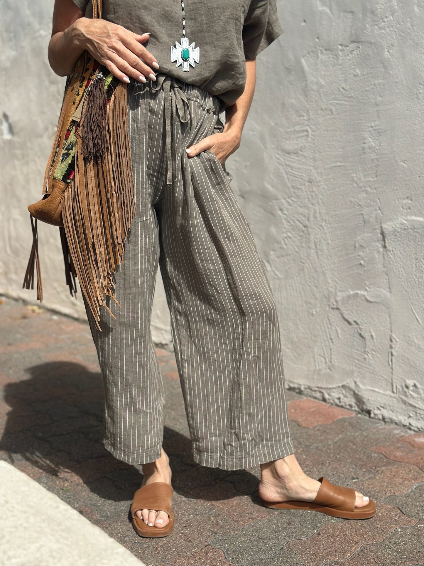 Striped Linen Pants