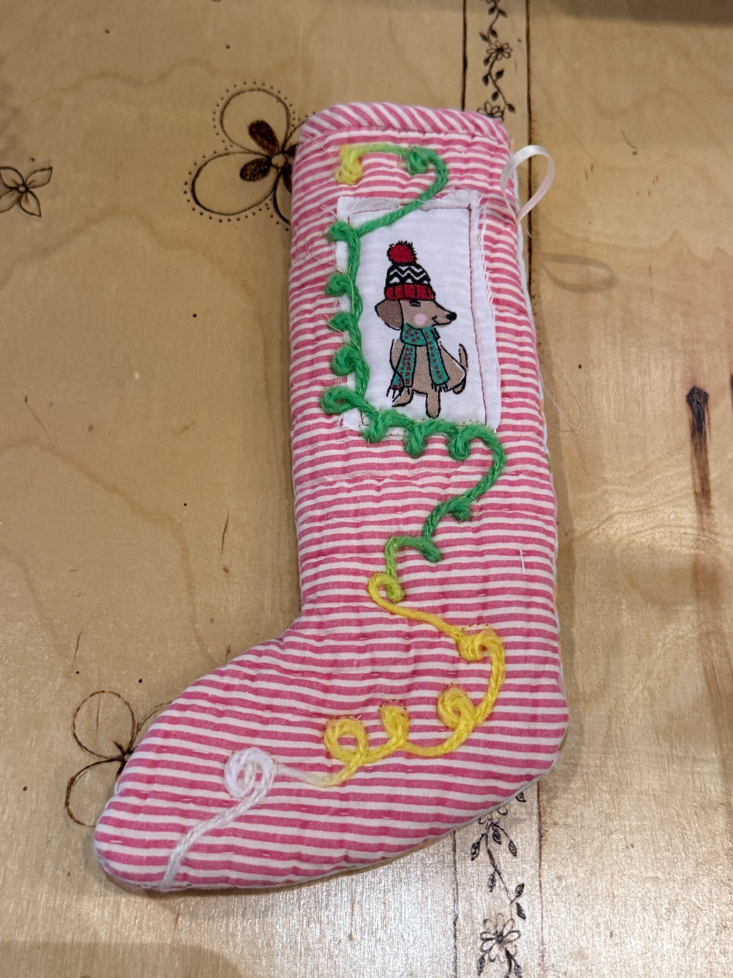 Striped Dog Mini Stocking