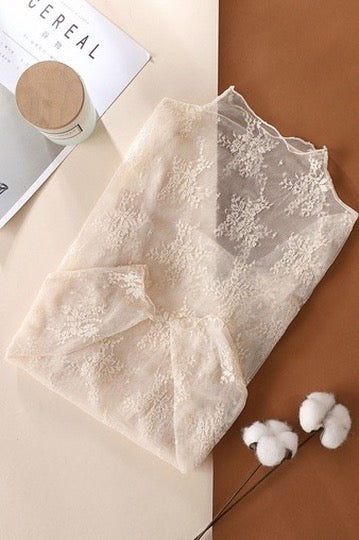 Sheer Lace Top-9967