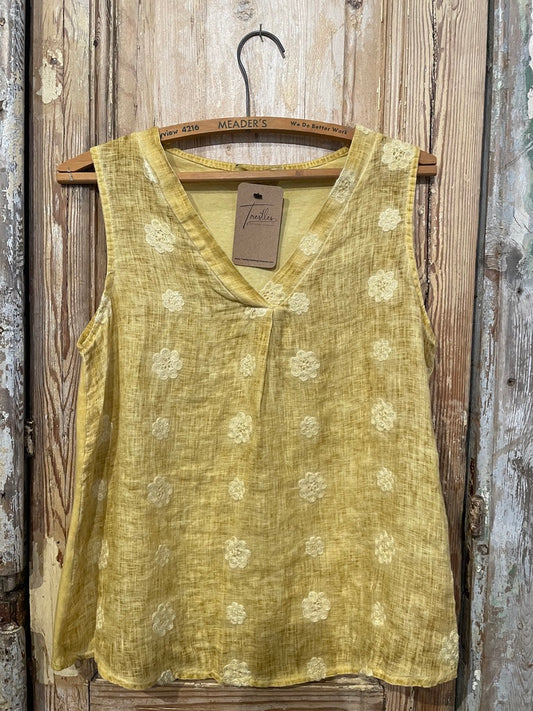 Linen Flower Tank