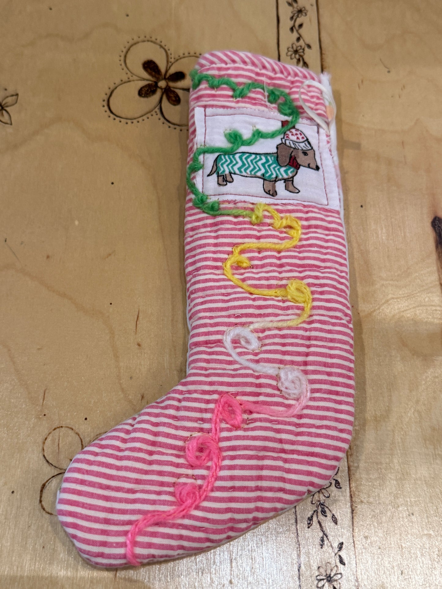 Striped Dog Mini Stocking