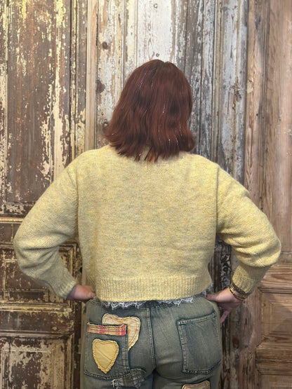 Yellow Lace Neck