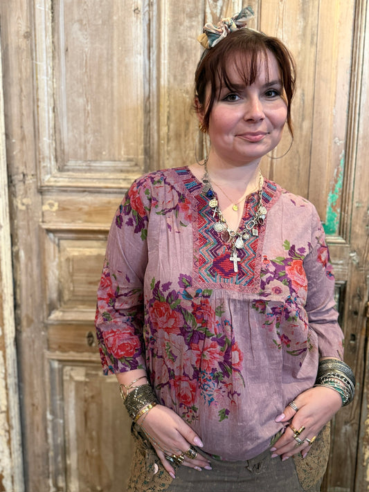 Aztec Floral Blouse