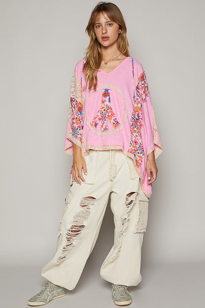 Peace Sign Hi-Lo Top