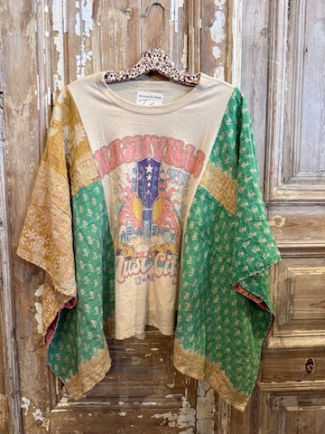 S/M Up Cycled Kantha Poncho