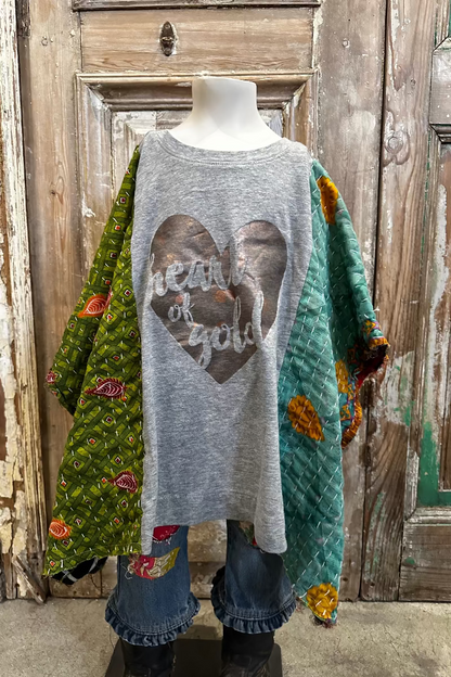 6y Heart of Gold Poncho