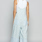 Floral Ruffled Hem Overalls