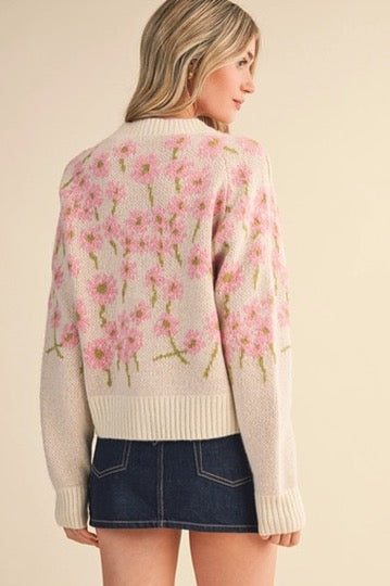 Pink Flower Cardi