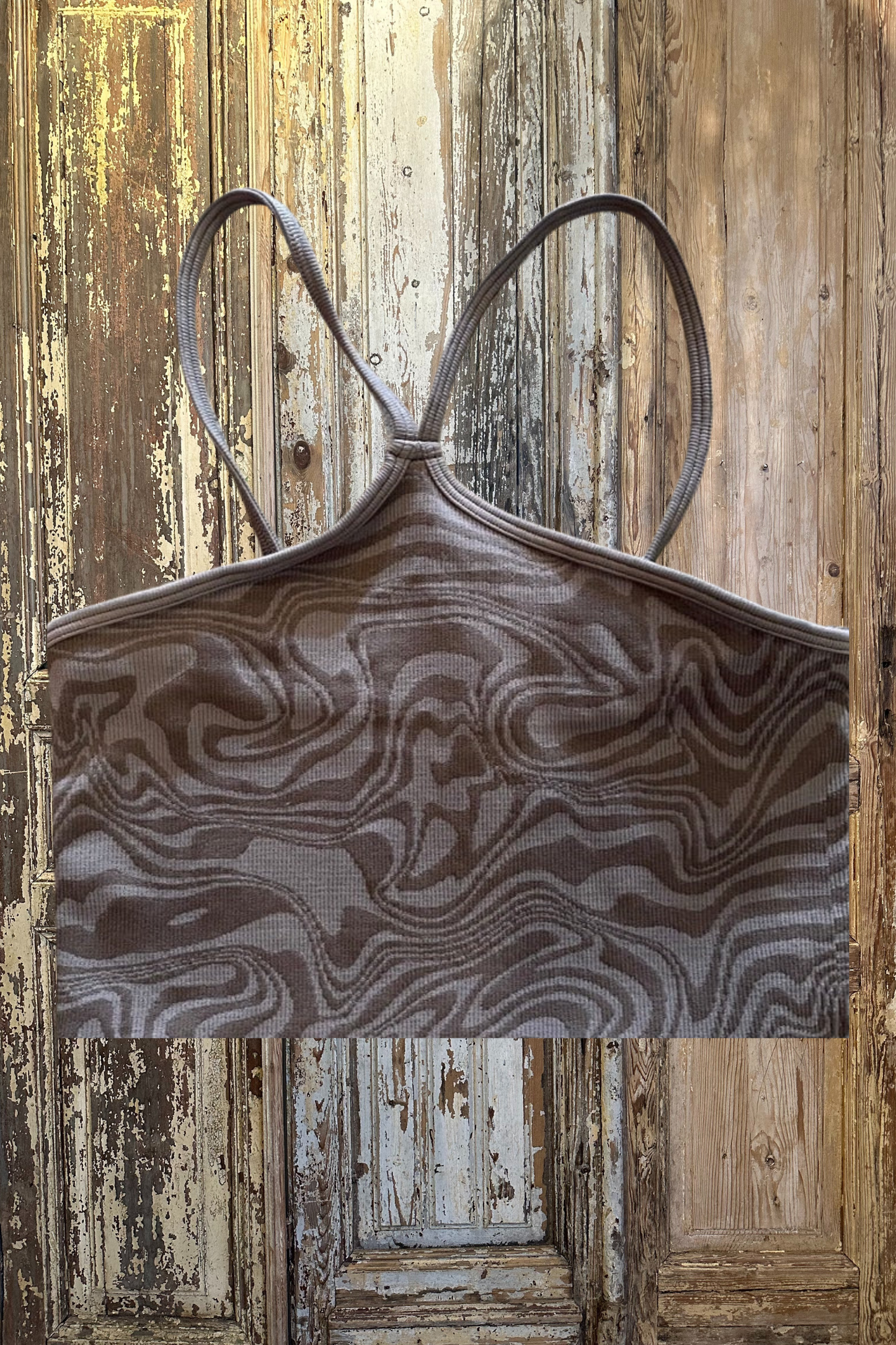 Marble Print Strappy Halter-9085