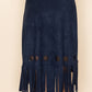 Fringe Overlay Suede Skirt