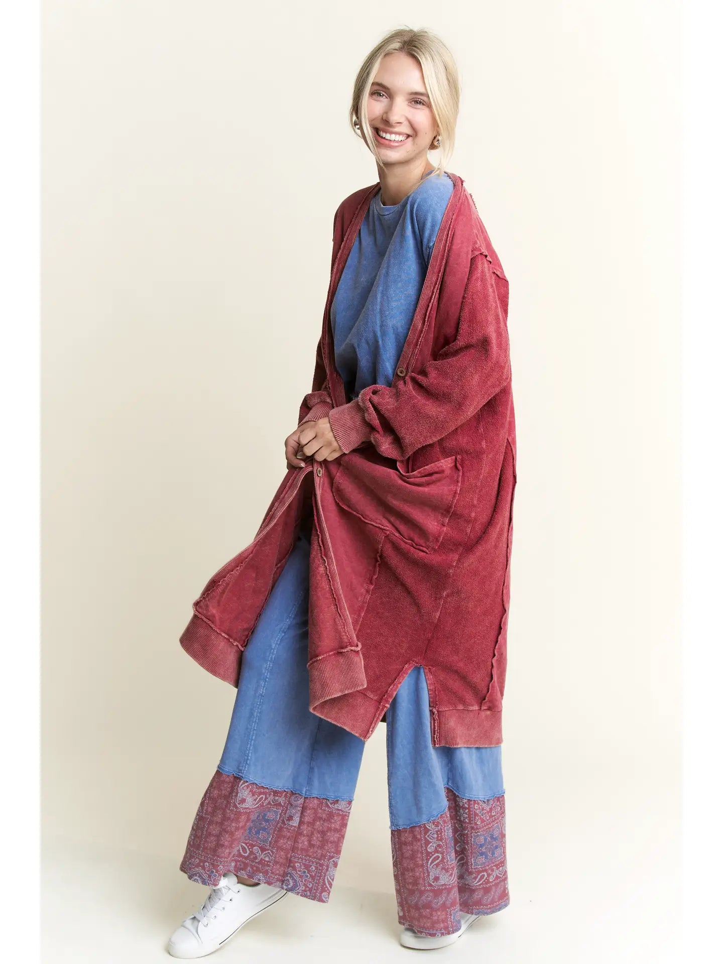 French Terry Maxi Cardi