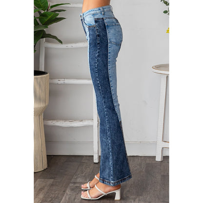 Pieced Denim Flares