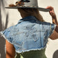 Cropped Cross Denim Shrug