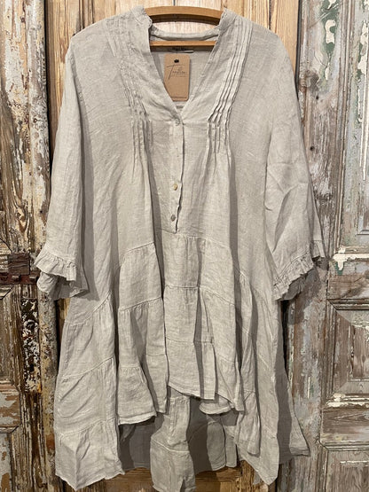 Pintuck Linen Tunic