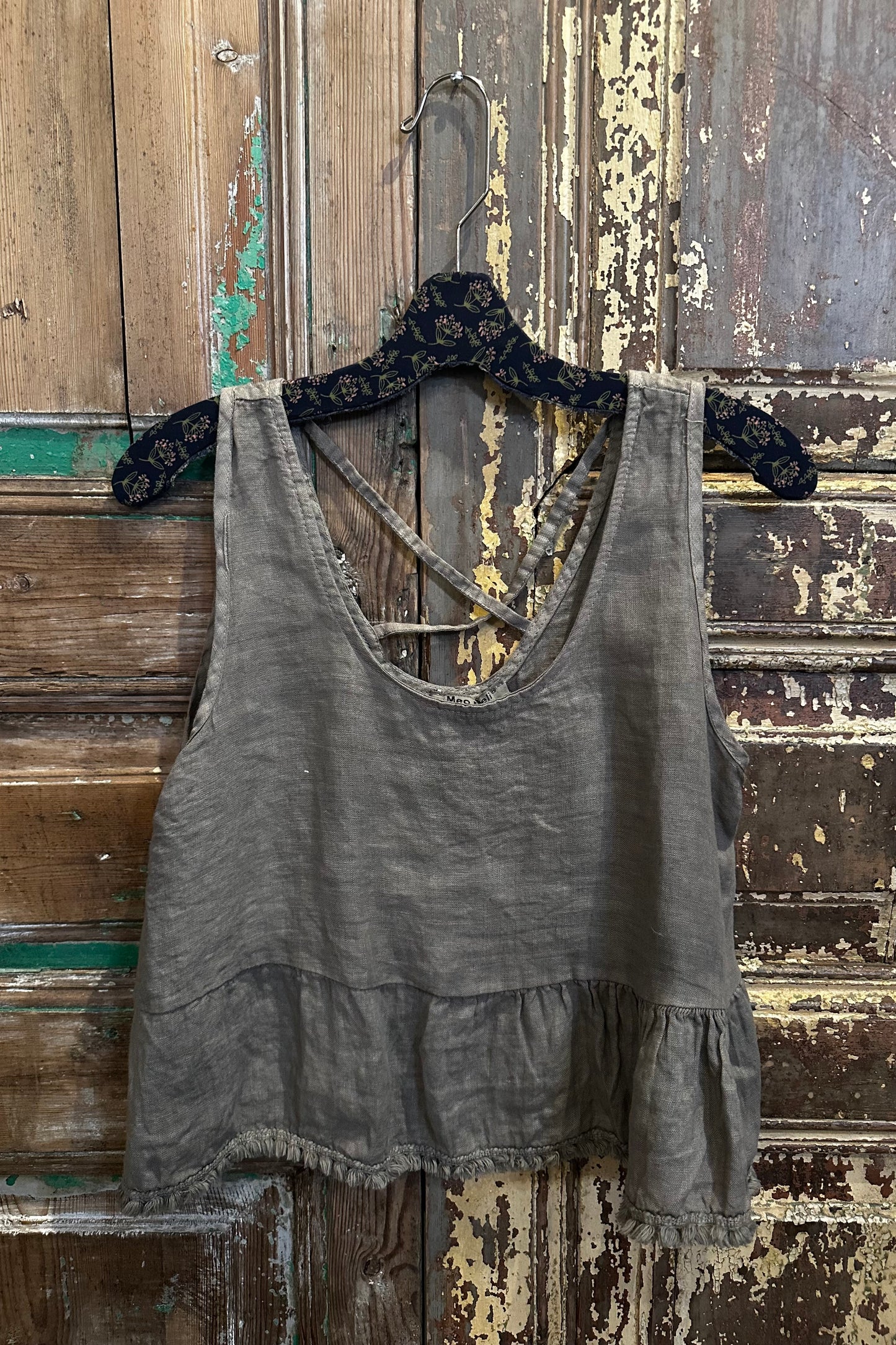 Cross Back Ruffle Top