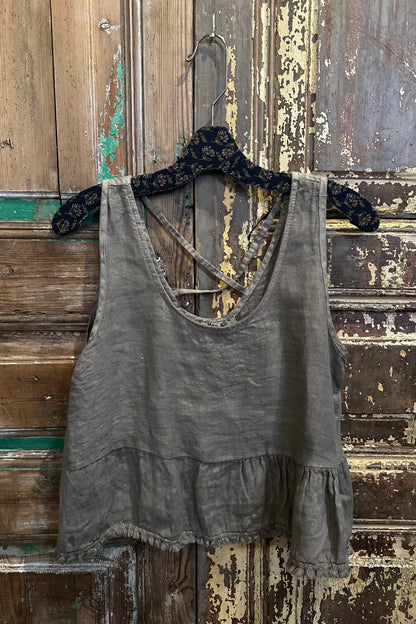 Cross Back Ruffle Top