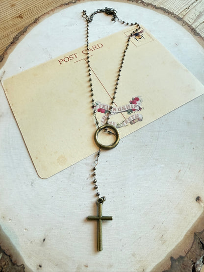 Mini Cross & Circle Necklace
