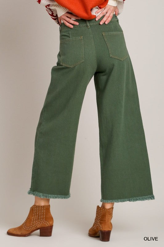 Frayed Front Pockets Pants