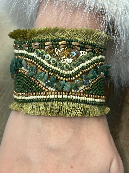 Beaded Metal Cuff