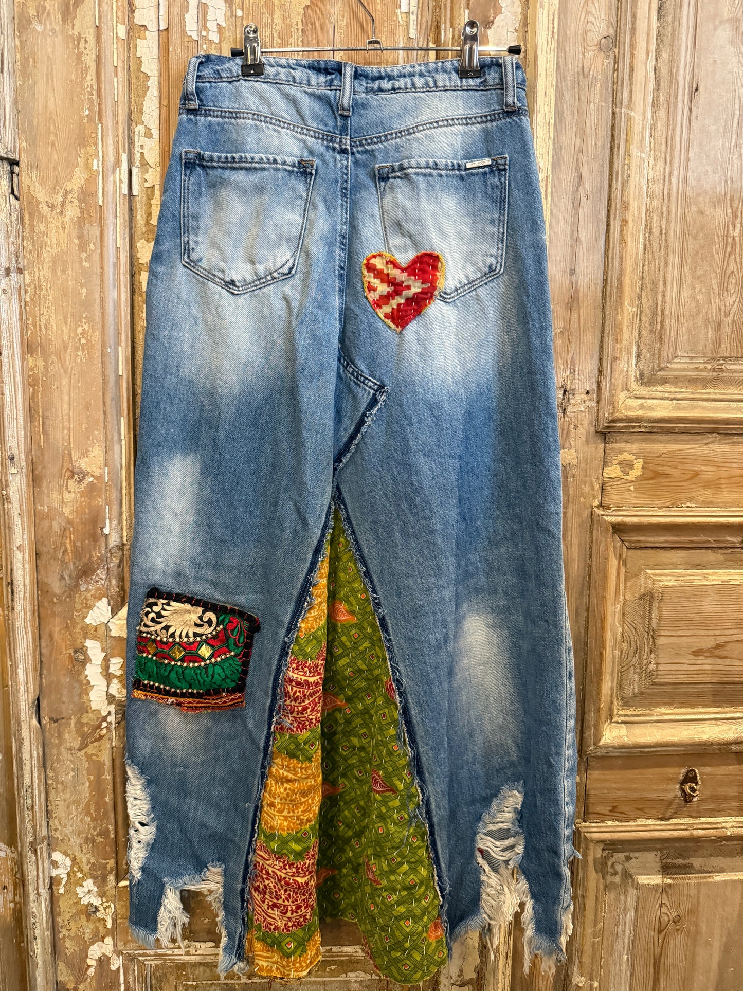 Size 3 Patched Denim Skirt