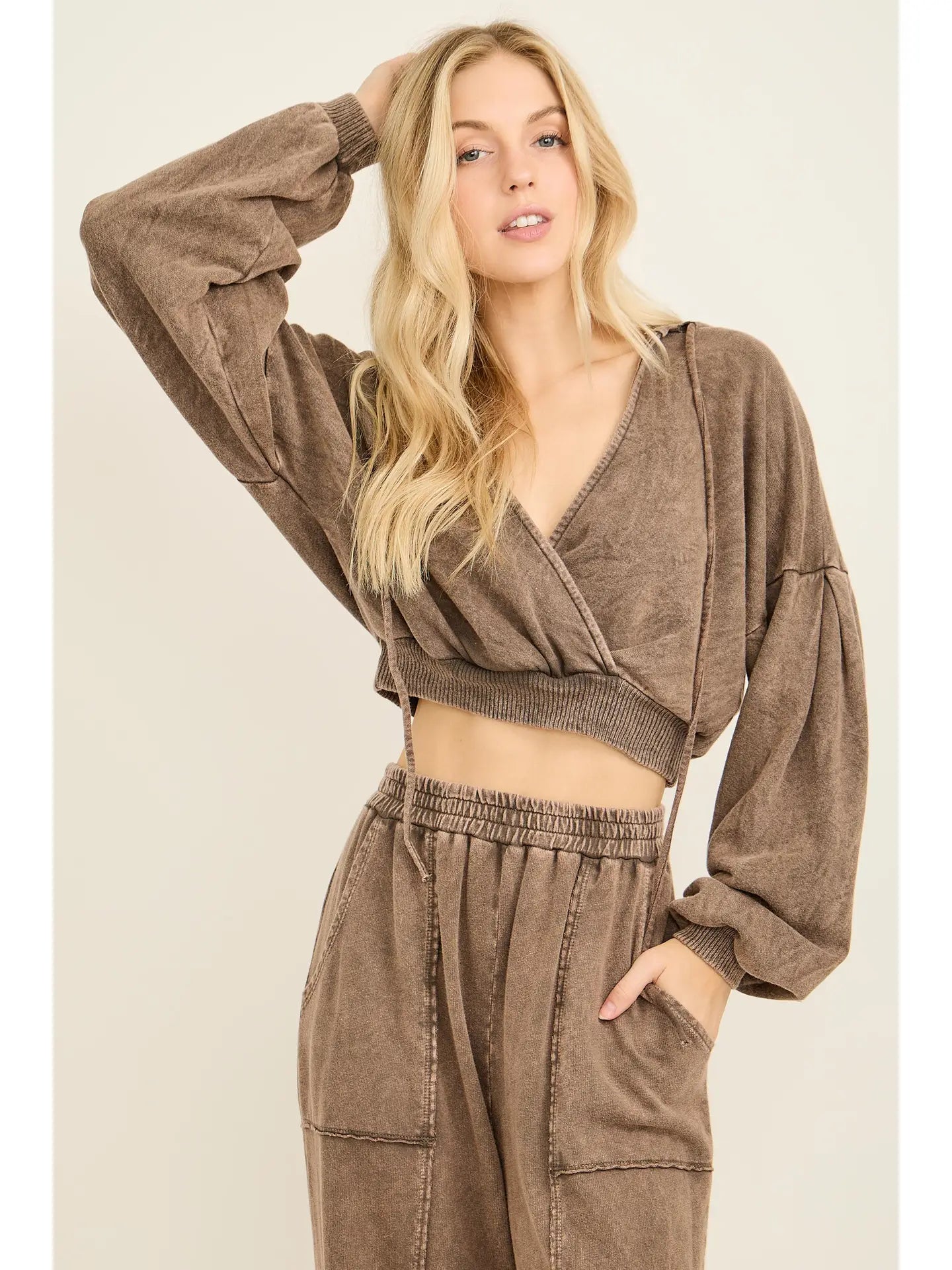 Surplice Cropped Hoodie