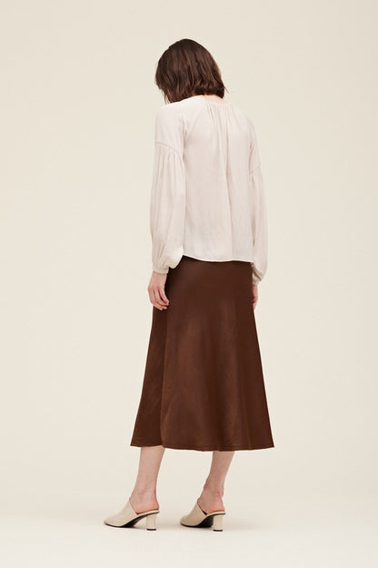 Fit & Flare Satin Skirt
