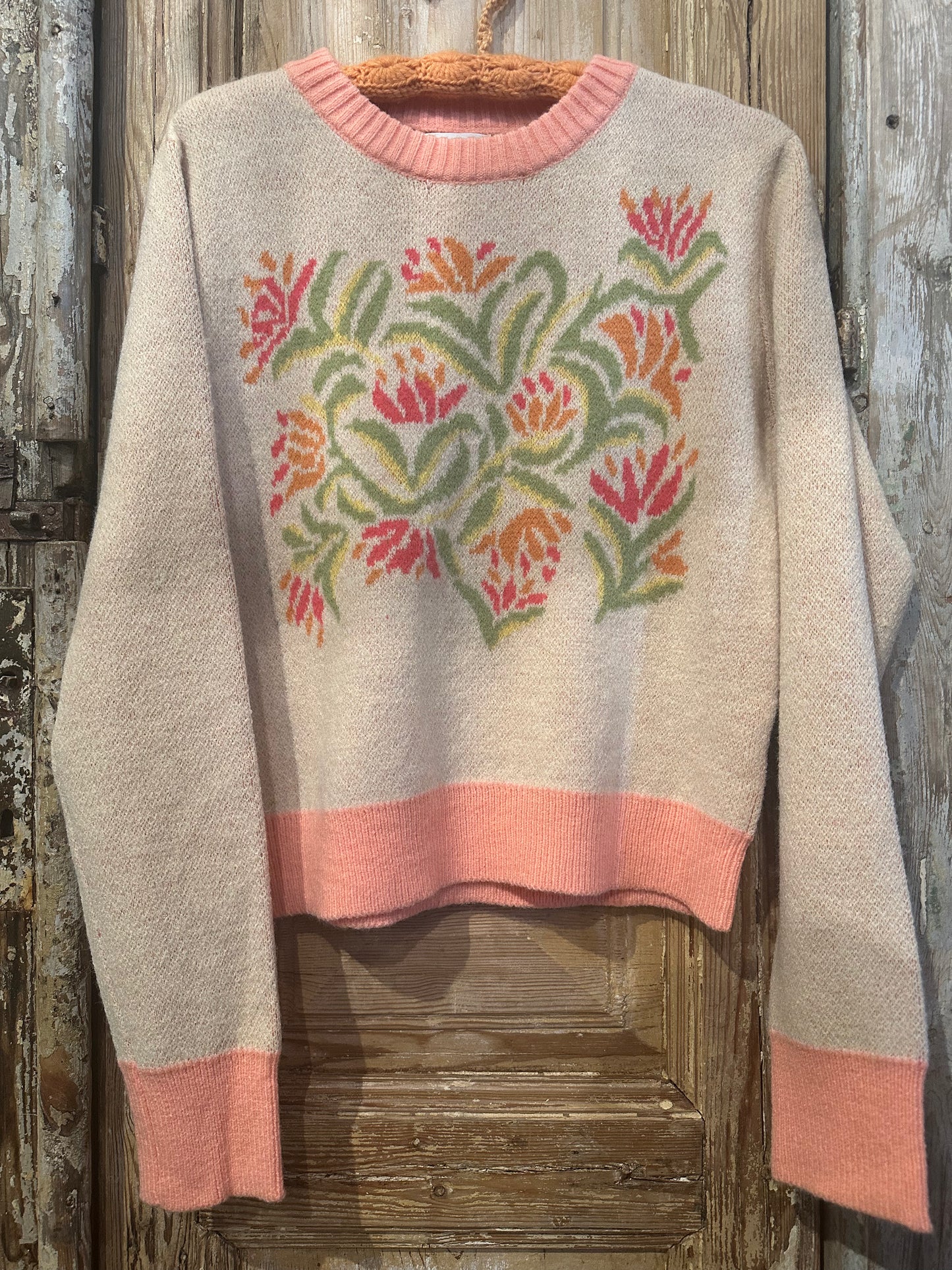 Coral Band Sweater