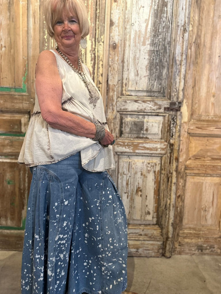 Tone on Tone Embroidery Tank