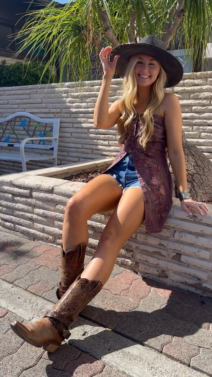 Embroidered Tube Dress