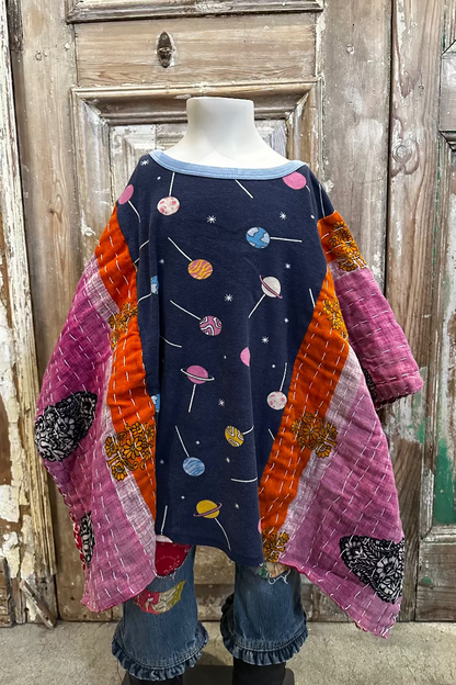 6y Up Cycled Pajama Poncho
