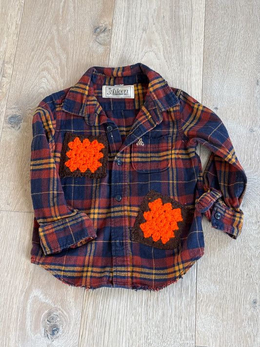 Plaid w/ Crochet Square