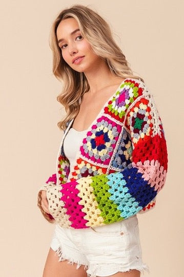 Granny Square Crop Cardi