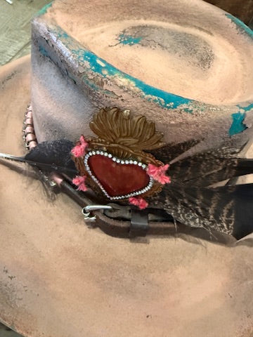 Flower Distressed Painted Hat