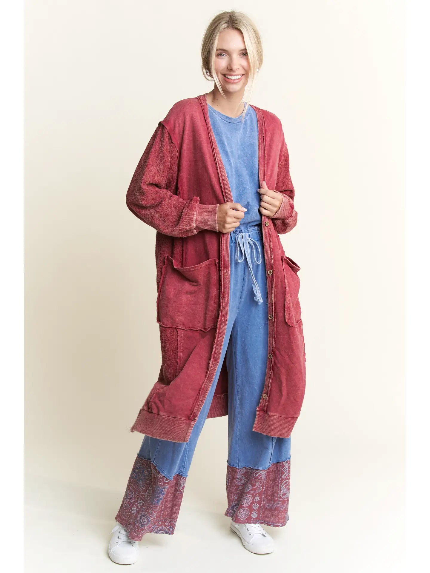 French Terry Maxi Cardi