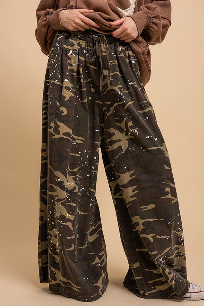 Wide Leg Camo Pants