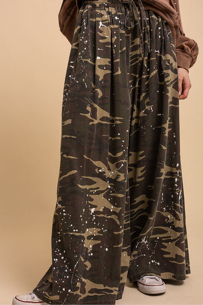 Wide Leg Camo Pants