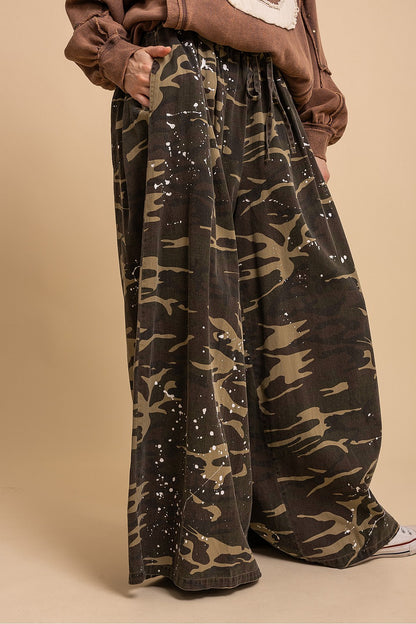 Wide Leg Camo Pants