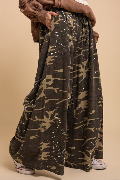Wide Leg Camo Pants