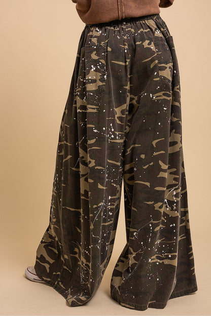 Wide Leg Camo Pants
