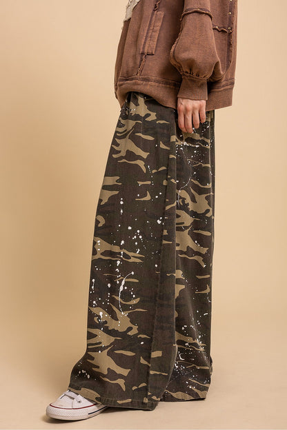 Wide Leg Camo Pants