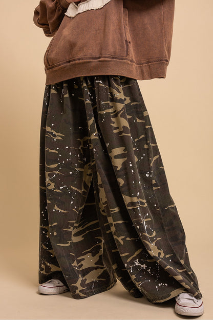 Wide Leg Camo Pants