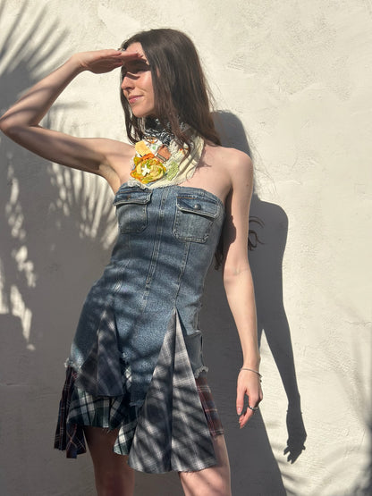 Strapless Flannel Dress