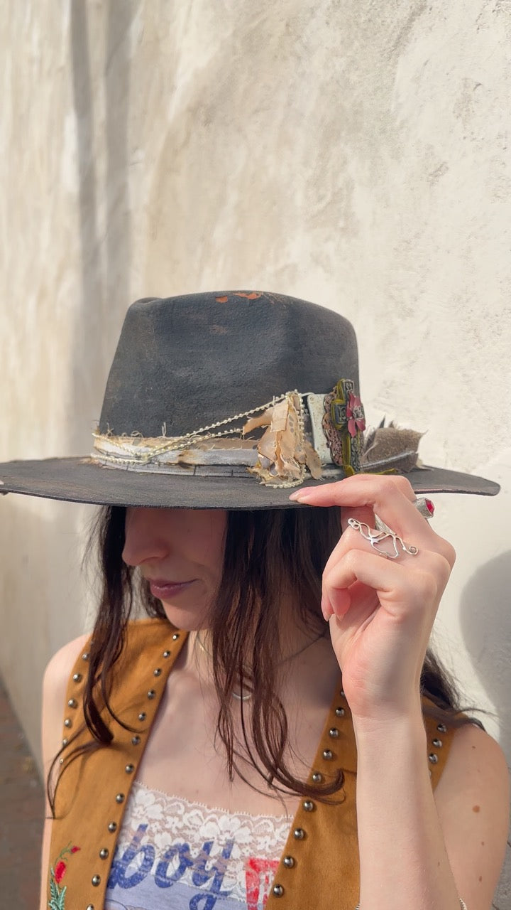 Distressed Painted Hat