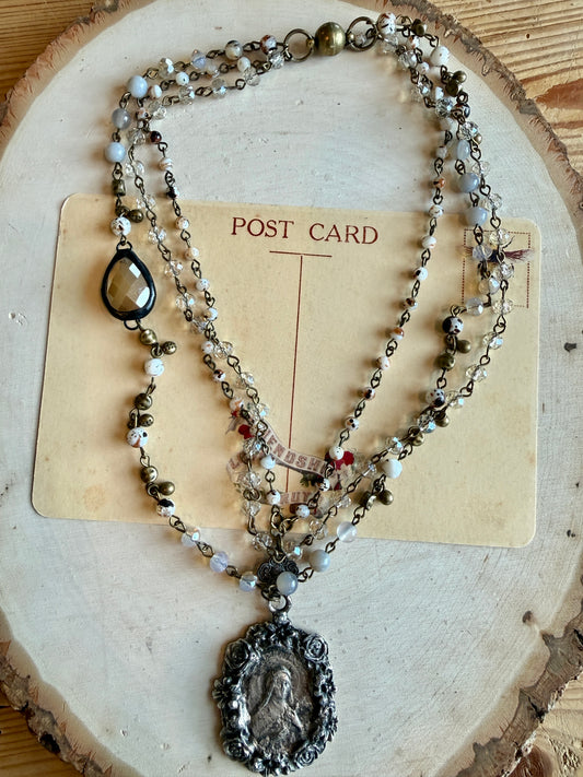 Multi Strand Religious Necklace
